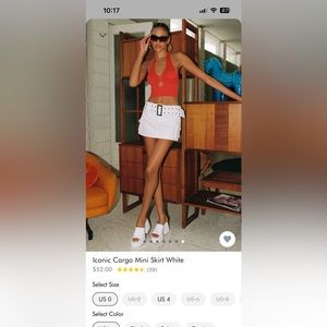 Iconic cargo mini skirt white! Super cute, just doesn’t fit me never worn!